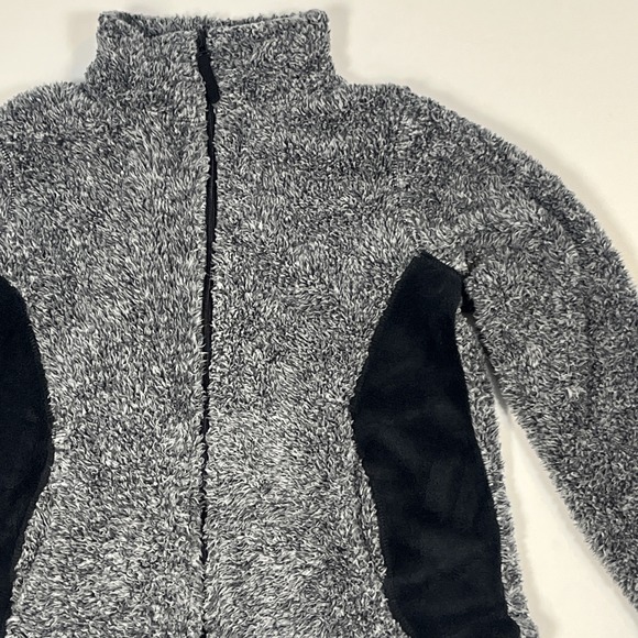 Jason Maxwell Plush Fleece Jacket Petite Small Gray Soft Fuzzy Full Zip Sweater - Picture 1 of 8